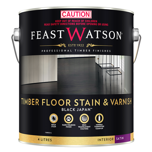 Timber Floor Stain Varnish Black Japan 4L
